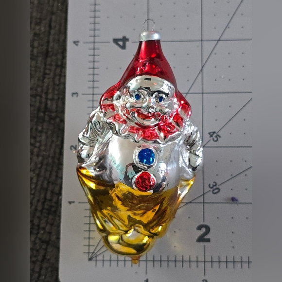 Vintage West Germany Clown Jester Blown Glass Christmas Ornament - Picture 6 of 6